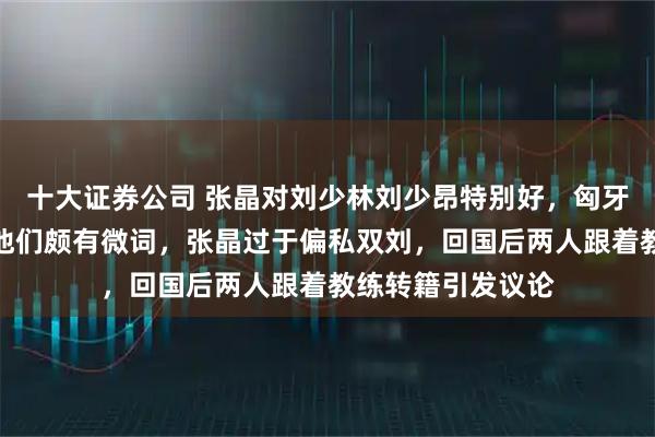 十大证券公司 张晶对刘少林刘少昂特别好，匈牙利时其他人就对他们颇有微词，张晶过于偏私双刘，回国后两人跟着教练转籍引发议论